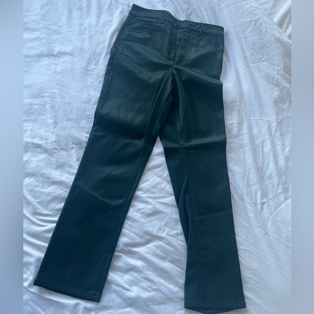 Dark Green Leather Pants
